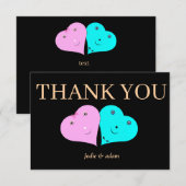 mr & mrsハート サンキューカード (正面/裏面)