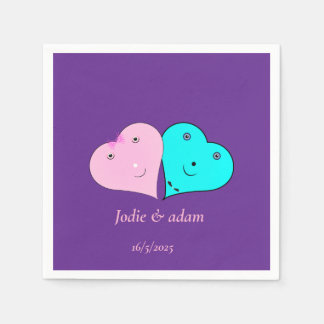 mr & mrsハート スタンダードカクテルナプキン