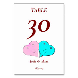 mr & mrsハート テーブルナンバー
