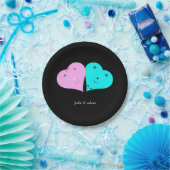 mr & mrsハート ペーパープレート (パーティー)