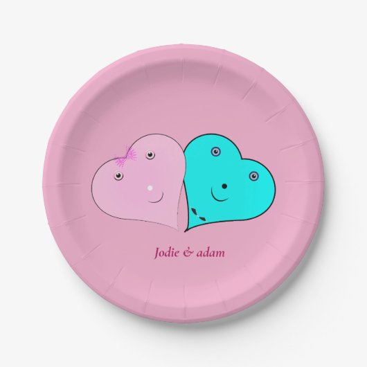 mr & mrsハート ペーパープレート (正面)
