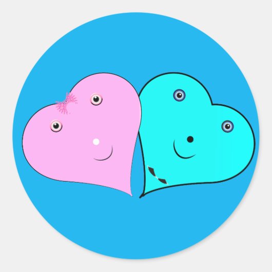 mr & mrsハート ラウンドシール (正面)