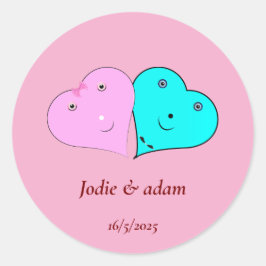 mr & mrsハート ラウンドシール