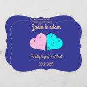 mr & mrsハート 招待状 (正面/裏面)