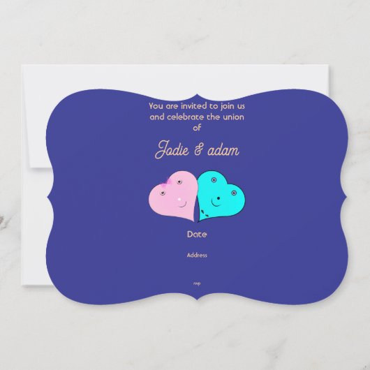 mr & mrsハート 招待状 (裏面)