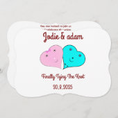 mr & mrsハート 招待状 (正面/裏面)