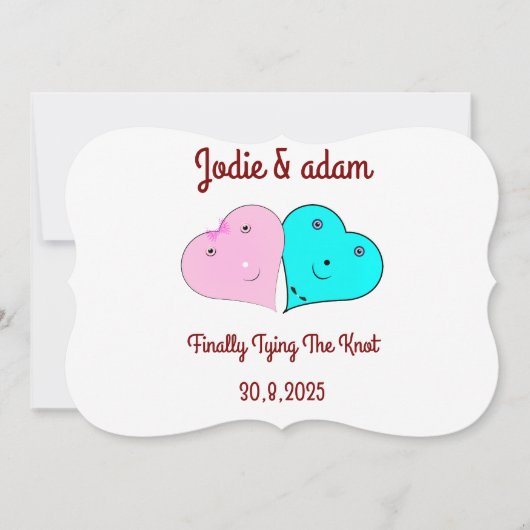 mr & mrsハート 招待状 (正面)