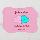 mr & mrsハート 招待状 (正面/裏面)