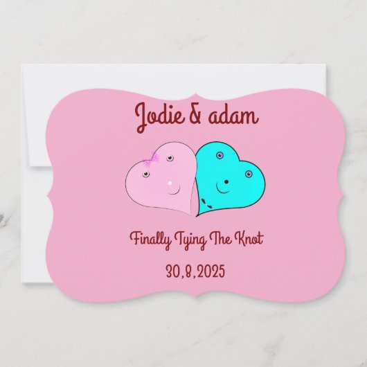 mr & mrsハート 招待状 (正面)