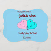 mr & mrsハート 招待状 (正面/裏面)