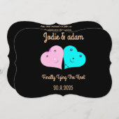 mr & mrsハート 招待状 (正面/裏面)