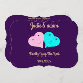 mr & mrsハート 招待状 (正面/裏面)