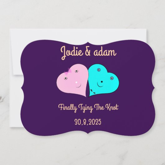 mr & mrsハート 招待状 (正面)