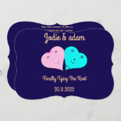 mr & mrsハート 招待状 (正面/裏面)