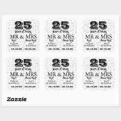 Mr Mrsライト おふたりの25周年記念シルバーハート スクエアシール (シート)