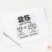 Mr Mrsライト おふたりの25周年記念シルバーハート スクエアシール (封筒)