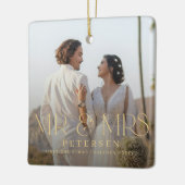 Mr&Mrs初めてのクリスマス オリジナル2枚の写真入り セラミックオーナメント (左)