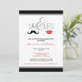Mr.& Mrs婚約パーティ招待状(黒) 招待状 (スタンド正面)