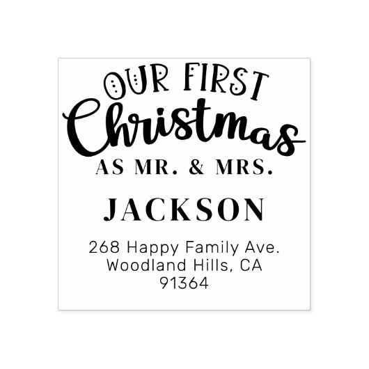 MR&MRS差出人住所としての初めてのクリスマス ラバースタンプ (インプリント)