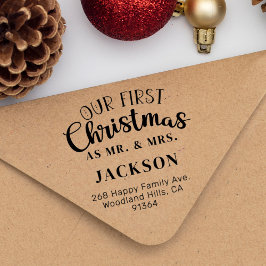 MR&MRS差出人住所としての初めてのクリスマス ラバースタンプ