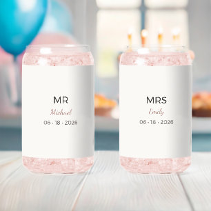 Mr Mrs ウェディンググラス ロマンティックトーストセット ガラス缶