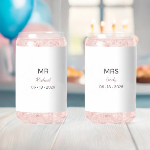 Mr Mrs ウェディンググラス ロマンティック・トーストセット ガラス缶