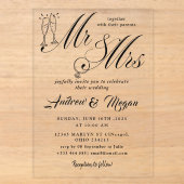 MR & mrs ウェディング アクリル招待状 (正面)