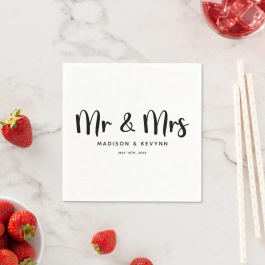   Mr. & Mrs. | ウェディング スタンダードカクテルナプキン (インサイチュ)