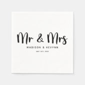   Mr. & Mrs. | ウェディング スタンダードカクテルナプキン (正面)