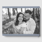 Mr. & Mrs. エレガント Script Dusty Blue Photo 結婚's ゲストブック (裏面)