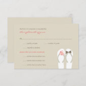 Mr. & Mrs.サマービーチサンダルビーチ結婚式RSVPカード 出欠カード (正面/裏面)