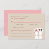 Mr. & Mrs.サマービーチサンダルビーチ結婚式RSVPカード 出欠カード (正面/裏面)