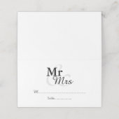 Mr. & Mrs. シンプル エレガント ウェディング プレイスカード (外部開封)