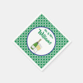 Mr. & Mrs.スクリプト幾何学シャンパンフルート スタンダードカクテルナプキン (角)