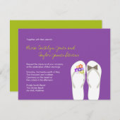 Mr. & Mrs.パープルビーチサンダルビーチ結婚式招待状 招待状 (正面/裏面)