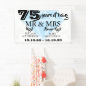 Mr. Mrs. ライト ファン ダイヤモンド 75周年 結婚記念日 横断幕 (インサイチュ)