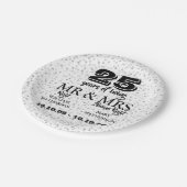 Mr Mrs ライト 25周年記念 シルバーハート ペーパープレート (アングル)