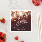 Mr.Mrs.ラグジュアリー金ゴールドグリッタースパークル結婚ズ スタンダードカクテルナプキン (インサイチュ)