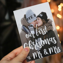 Mr. & Mrs. 初めてのクリスマス フォト クリスマスカード シーズンポストカード