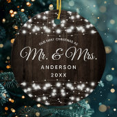 Mr. & Mrs. 初めてのクリスマス 電飾 セラミックオーナメント
