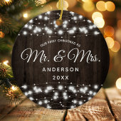 Mr. & Mrs. 初めてのクリスマス 電飾 セラミックオーナメント