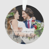 Mr & Mrs 初めてのクリスマス 2枚の写真 オーナメント (正面)