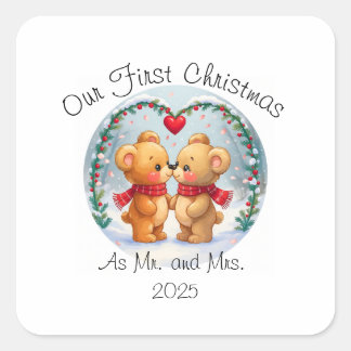 Mr. & Mrs. 初めてのクリスマス – 2025 スクエアシール