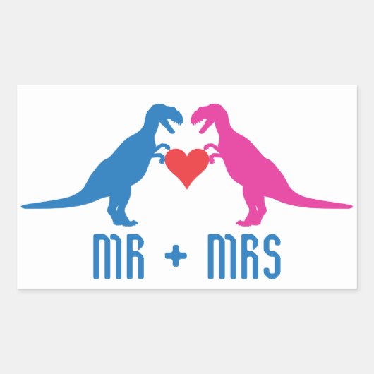 Mr.+Mrs. – 愛の恐竜 長方形シール (正面)
