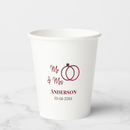 Mr. & Mrs. add Familienname, Datum und Jahr zum Ho 紙コップ
