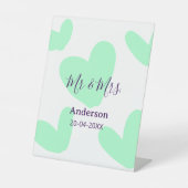 Mr & Mrs add family name date year wedding favor  台座サイン (正面)