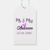 Mr & Mrs add family name date year wedding favor g ギフトタグ (裏面)