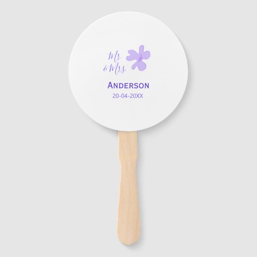 Mr & Mrs add family name date year wedding favor g ハンドファン (正面)