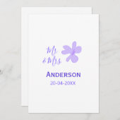 Mr & Mrs add family name date year wedding favor g 招待状 (正面/裏面)