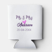 Mr & Mrs add family name date year wedding favor g 缶クーラー (裏面)